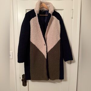 J. Crew Women's Navy and Cream Teddy Jacket